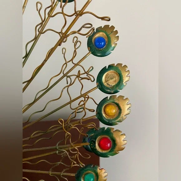Vintage PIER 1 Metal Sculpture PEACOCK with colorful glass beads and Wire Work - Picture 5 of 10